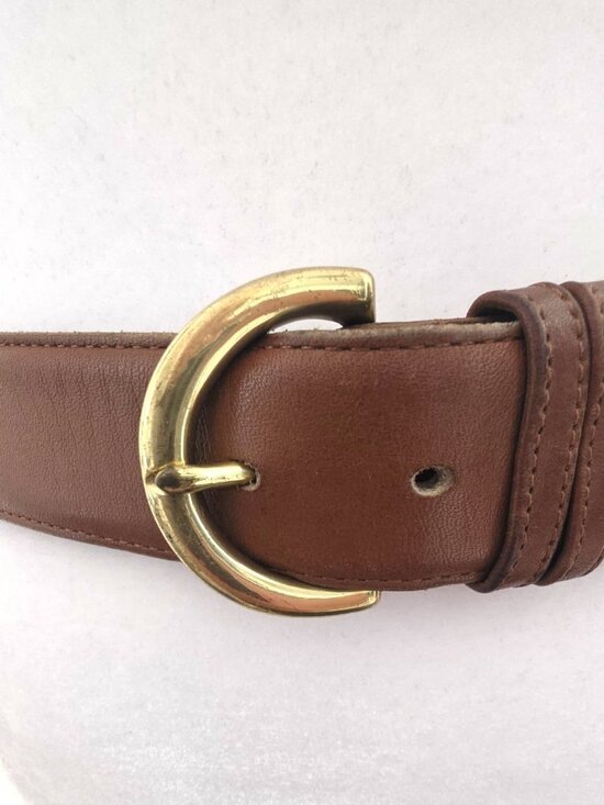 Coach Glove Leather British Tan Belt 8500 Solid Brass Women\'s Belt Large main image 6